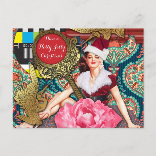 ヴィンテージレトロクリスマス シーズンポストカード (正面)