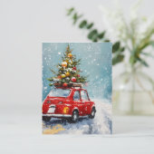 ヴィンテージレトロクリスマス | ノスタルジックホリデーデコール ポストカード (スタンド正面)