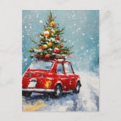 ヴィンテージレトロクリスマス | ノスタルジックホリデーデコール ポストカード (正面)