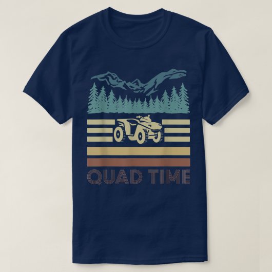 ヴィンテージレトロクワッド時間 Tシャツ (デザイン正面)