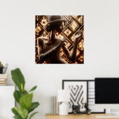 ヴィンテージレトログラマジャズ女性 ポスター (ホームオフィス)