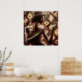 ヴィンテージレトログラマジャズ女性 ポスター (キッチン)