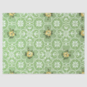 ヴィンテージレトログリーンイエローミッドセンチュリーパターン 薄葉紙 (正面)