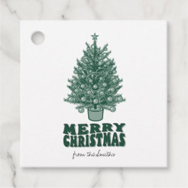 ヴィンテージレトログリーンメリークリスマス フェイバータグ