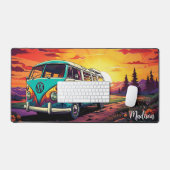 ヴィンテージレトログルーヴィトラベルバン デスクマット (キーボード&マウス)