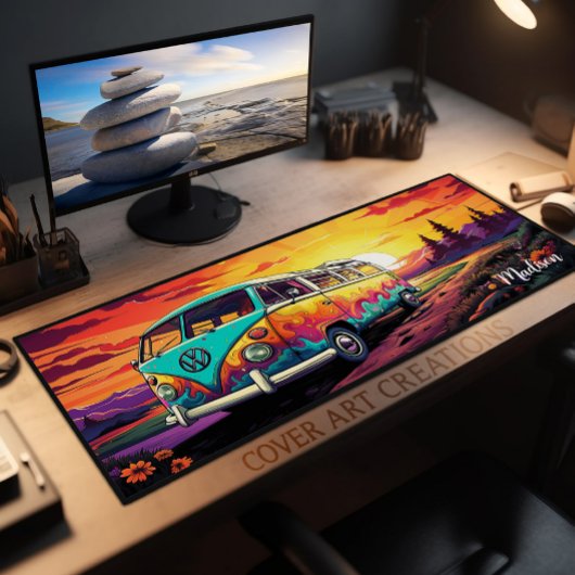 ヴィンテージレトログルーヴィトラベルバン デスクマット