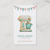 ヴィンテージレトロケーキミキサーベーカリーパストリーシェフ 名刺 (正面)