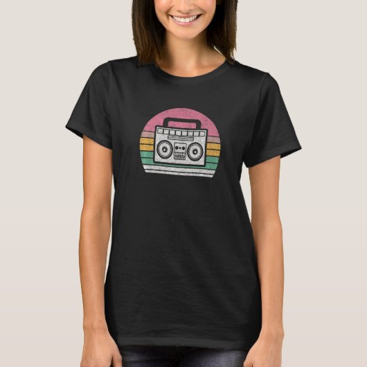 ヴィンテージレトロゲットブラスター80年代90年代お尻お尻 ラップの Tシャツ (正面)