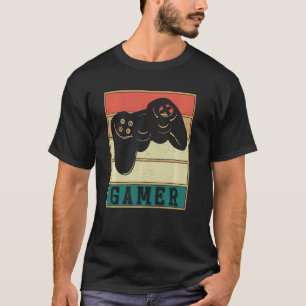 ヴィンテージレトロゲーマービデオゲームプレーヤー Tシャツ