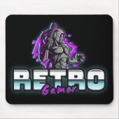 ヴィンテージレトロゲーマーロボットヴィンテージPCステッカーアート マウスパッド (正面)