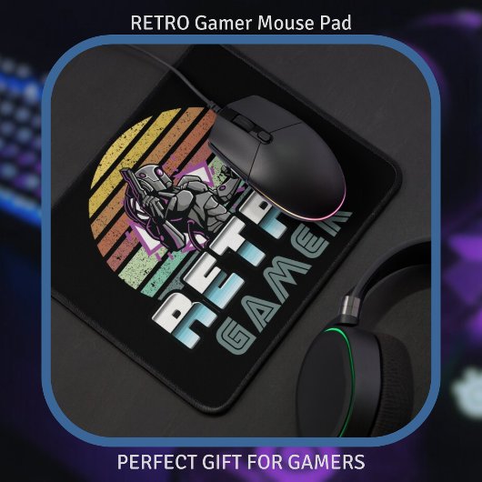 ヴィンテージレトロゲーマーロボットヴィンテージPCステッカーアート マウスパッド