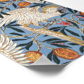 ヴィンテージレトロコッカトゥー及びザクロ模様 ポスター (角)