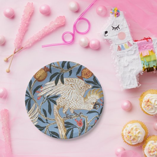 ヴィンテージレトロコッカトーとザクロン酸パターン ペーパープレート (パーティー)