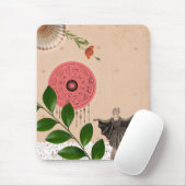 ヴィンテージレトロコラージピンクユニークおもしろい マウスパッド (マウス)