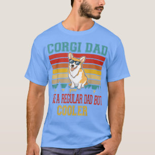 ヴィンテージレトロコーギパパクールオンリードッグ恋人のファス Tシャツ