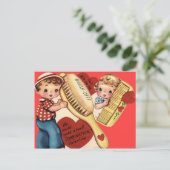 ヴィンテージレトロコーム&ブラシバレンタインカード シーズンポストカード (スタンド正面)