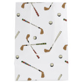 ヴィンテージレトロゴルフクラブボールパターン ミディアムペーパーバッグ (裏面)