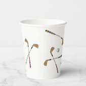 ヴィンテージレトロゴルフクラブボールパターン 紙コップ (右)