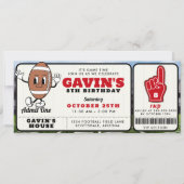 ヴィンテージレトロサッカーチケットスポーツバースデーパーティー 招待状 (正面)