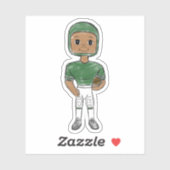 ヴィンテージレトロサッカープレーヤーグリーンシンプルホワイト シール (シート)