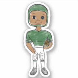 ヴィンテージレトロサッカープレーヤーグリーンシンプルホワイト シール