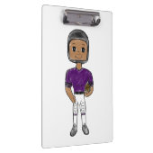 ヴィンテージレトロサッカープレーヤーパープルブラックシンプル クリップボード (右)