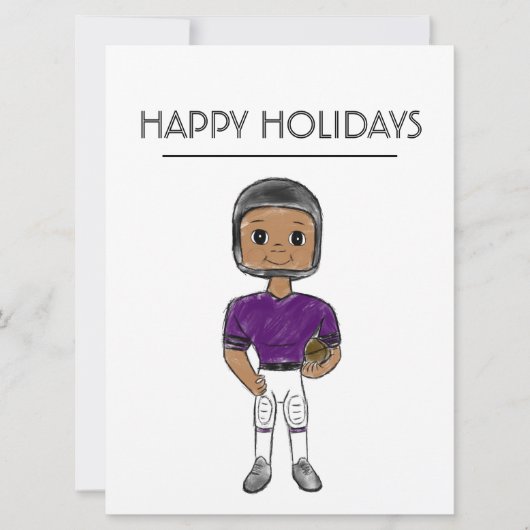 ヴィンテージレトロサッカープレーヤーパープルブラックシンプル シーズンカード (正面)