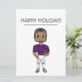 ヴィンテージレトロサッカープレーヤーパープルブラックシンプル シーズンカード (スタンド正面)