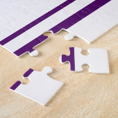 ヴィンテージレトロサッカープレーヤーパープルブラックシンプル ジグソーパズル (側面)