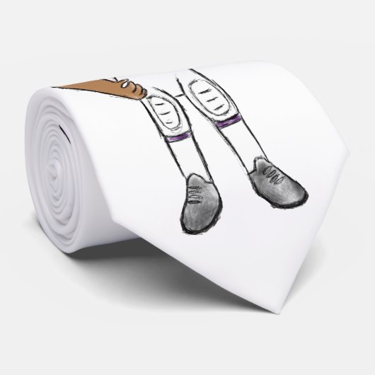 ヴィンテージレトロサッカープレーヤーパープルブラックシンプル ネクタイ (ロール)