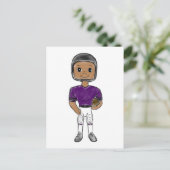 ヴィンテージレトロサッカープレーヤーパープルブラックシンプル ポストカード (スタンド正面)