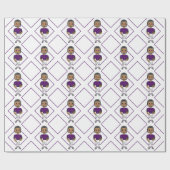 ヴィンテージレトロサッカープレーヤーパープルブラックシンプル ラッピングペーパー (フラット)