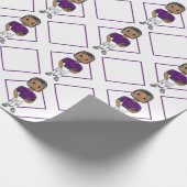 ヴィンテージレトロサッカープレーヤーパープルブラックシンプル ラッピングペーパー (角)