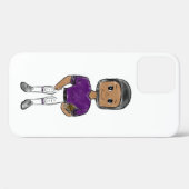 ヴィンテージレトロサッカープレーヤーパープルブラックシンプル Case-Mate iPhoneケース (裏面 (横))