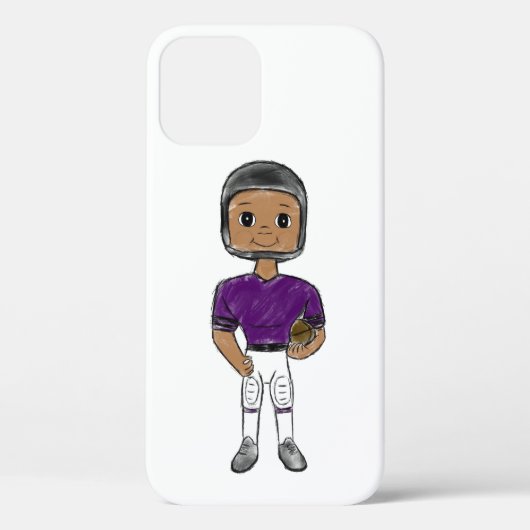 ヴィンテージレトロサッカープレーヤーパープルブラックシンプル Case-Mate iPhoneケース (裏面)