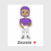 ヴィンテージレトロサッカー選手パープルイエローシンプル シール (シート)