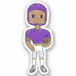 ヴィンテージレトロサッカー選手パープルイエローシンプル シール