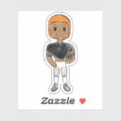 ヴィンテージレトロサッカー選手ブラックオレンジシンプル色 シール (シート)