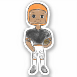 ヴィンテージレトロサッカー選手ブラックオレンジシンプル色 シール