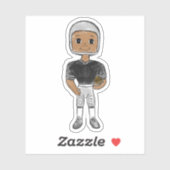 ヴィンテージレトロサッカー選手ブラックシルバーシンプル シール (シート)