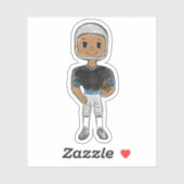 ヴィンテージレトロサッカー選手ブラックブルーシンプル シール (シート)