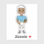 ヴィンテージレトロサッカー選手ブルーイエローシンプル シール (シート)