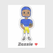 ヴィンテージレトロサッカー選手ブルーイエローシンプル シール (シート)