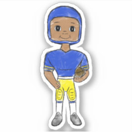 ヴィンテージレトロサッカー選手ブルーイエローシンプル シール