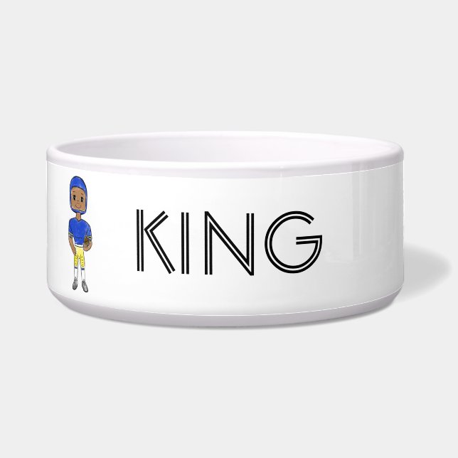 ヴィンテージレトロサッカー選手ブルーイエローシンプル ボウル (正面)