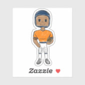 ヴィンテージレトロサッカー選手ブルーオレンジシンプル色 シール (シート)