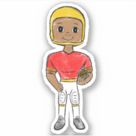 ヴィンテージレトロサッカー選手レッドイエローシンプル シール