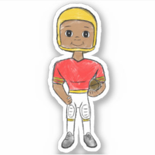 ヴィンテージレトロサッカー選手レッドイエローシンプル シール