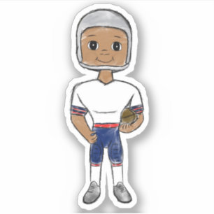 ヴィンテージレトロサッカー選手レッドブルーシンプルグレイ シール