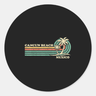 ヴィンテージレトロサマーバケーションメキシコカンクンビーチ ラウンドシール